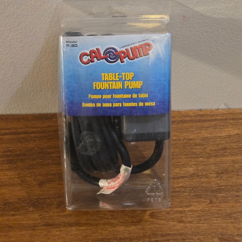Cal Pump P-80 Table-Top Fountain Pump Submersible 80 GPH 5W Black New